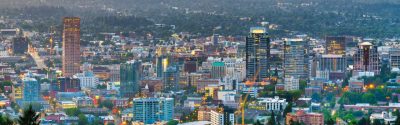 Downtown Portland view from Pittock Mansion